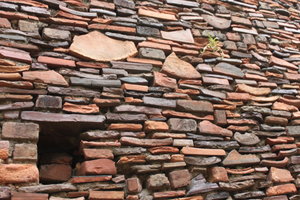 Wall of a house in the village