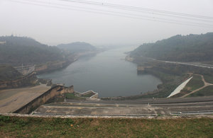 View from main dam of Hòa Bình hydropower plant