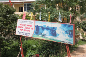 Poster at Bản Giốc waterfall
