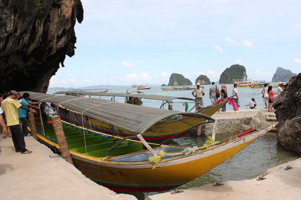 Long tail boats in James Bond island area