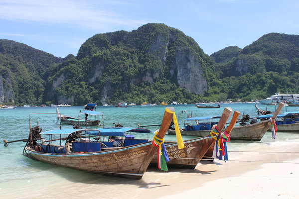 Boats at Phi Phi Don island