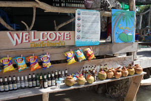 Selling drinks at Khai island