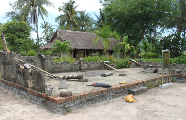 Remaining ground of a house after the massacre