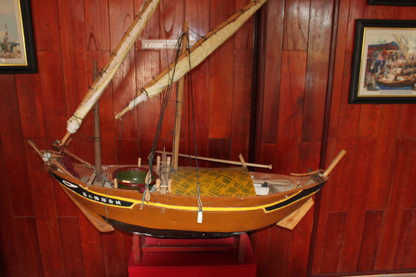Model of fishing boat at the museum
