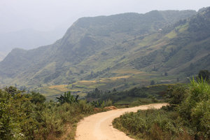 The road in Bản Mù village, Trạm Tấu district