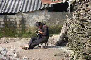 A Dzao ethnic girl in Tả Phìn village, Sìn Hồ