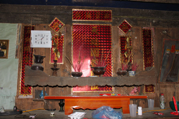 Altar inside a house of Pa Dí ethnic people in Mường Khương