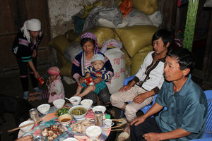 Dinner at a H'mong house in Dào San