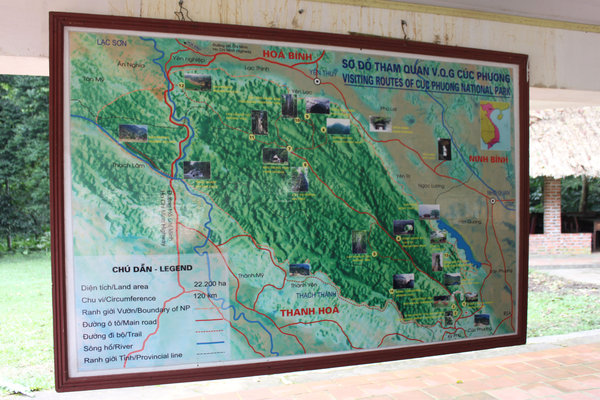 Map of the Cúc Phương national park