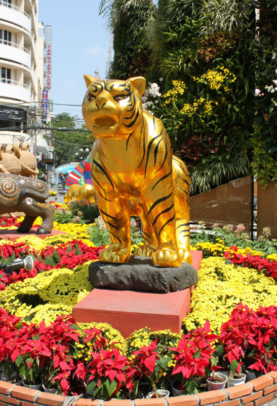 Tiger model at the flower festival