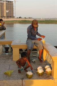 Boys by the Mekong river