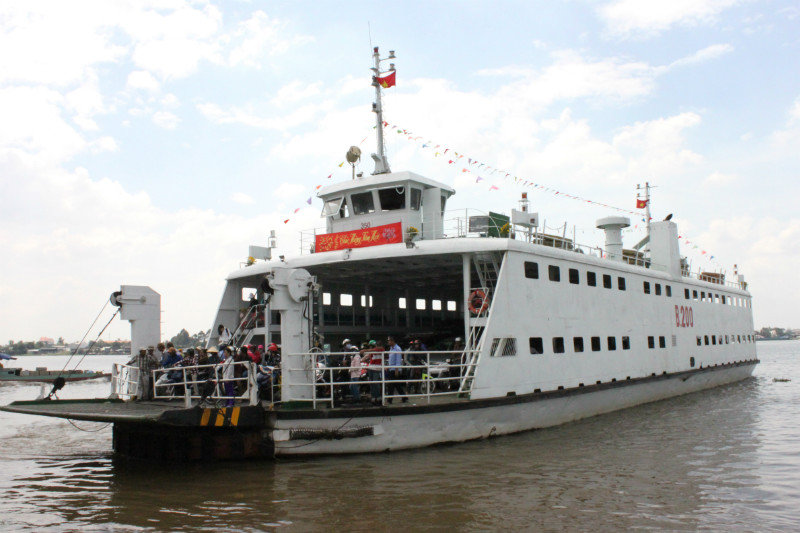 Ferry across the Mekong river