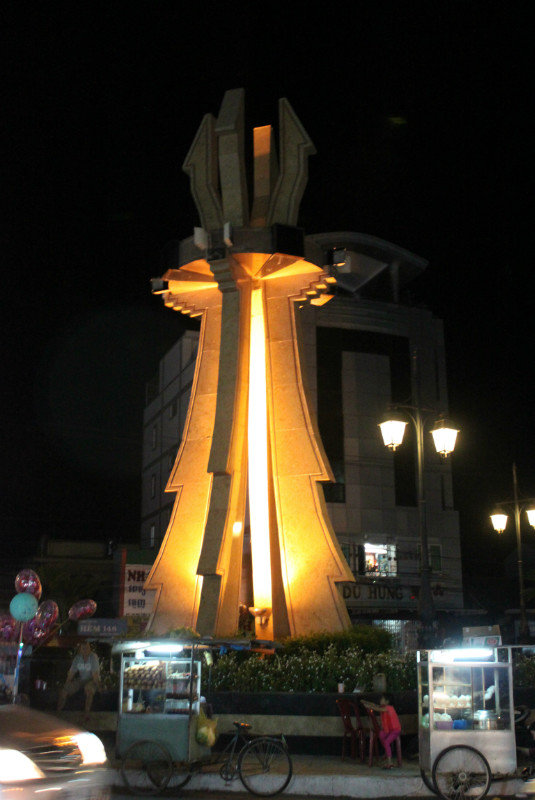 Clock tower in the center of Hà Tiên town