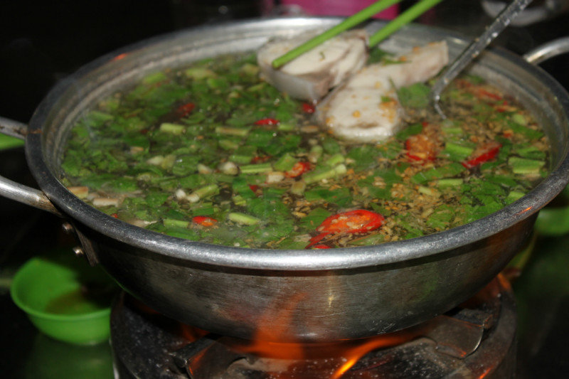 Lẩu cá bớp (fish hot pot) in Hà Tiên town