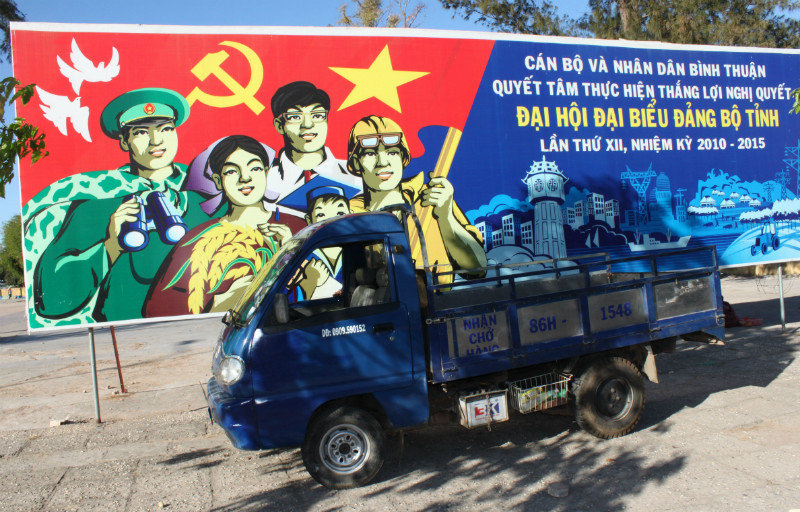 A propaganda in Phan Thiết city