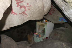 A pagoda inside cave in Tà Cú mountain