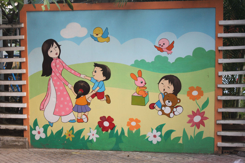 Outside a kindergarten in Nha Trang city