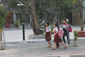 Uniforms of school girls in Nha Trang