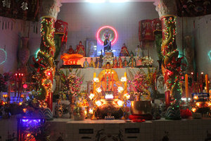 Altar at Dinh Cô temple in Long Hải town