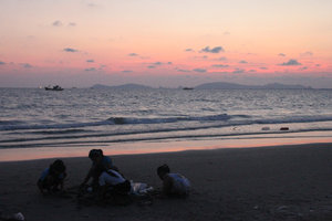 The beach in Long Hải town