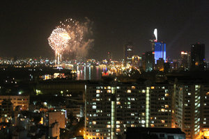 City view on the Lunar New Year's Eve