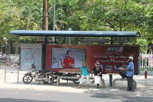 A bus stop in District