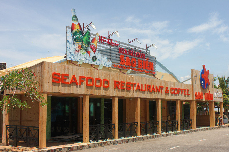 A seafood restaurant by the sea
