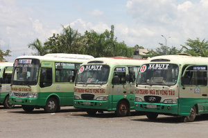 Buses in Tân Thành town