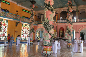 Inside Cao Đài temple