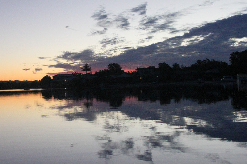 Beautiful sunset over Noosa river