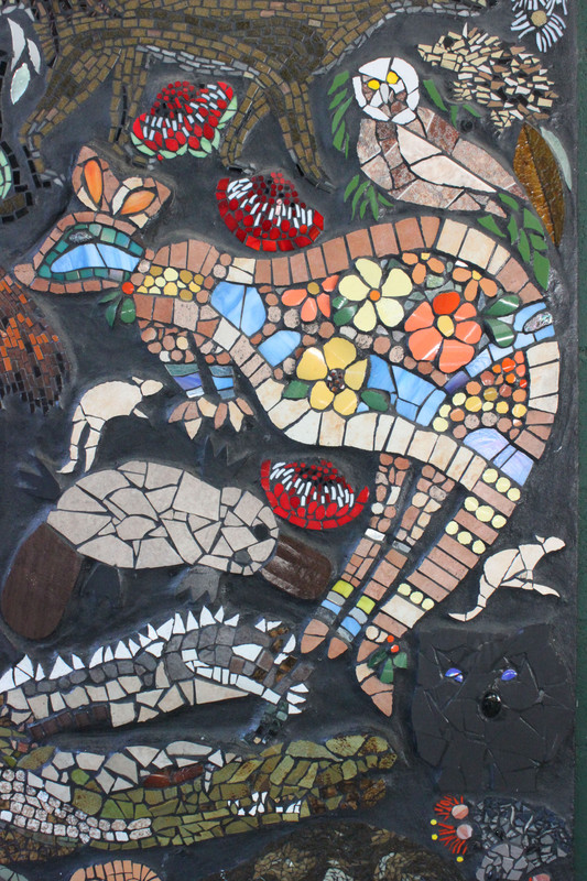 Mosaic of animals at Australia zoo