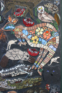 Mosaic of animals at Australia zoo