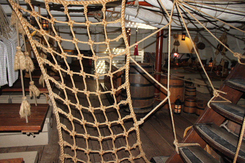 Inside James Cook's boat