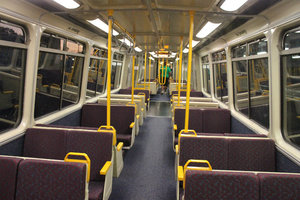 Inside a train in Brisbane
