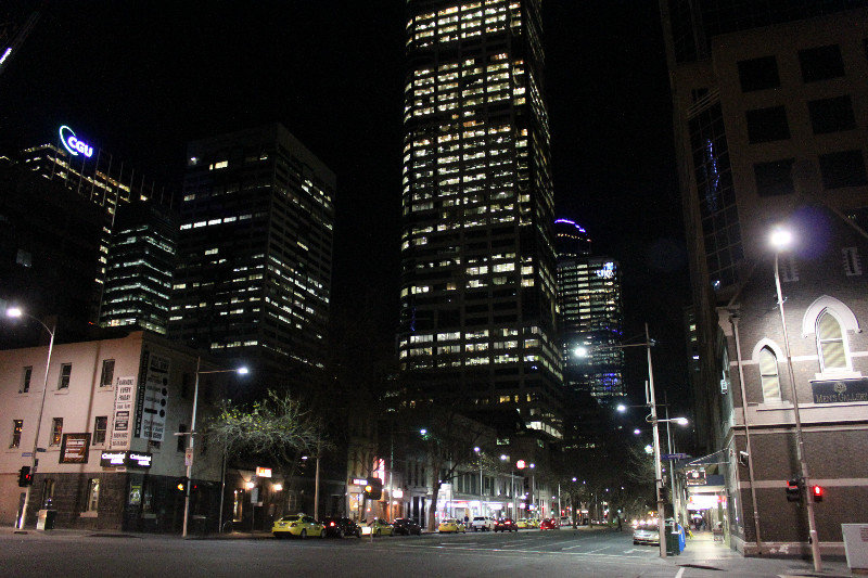 Melbourne city at night