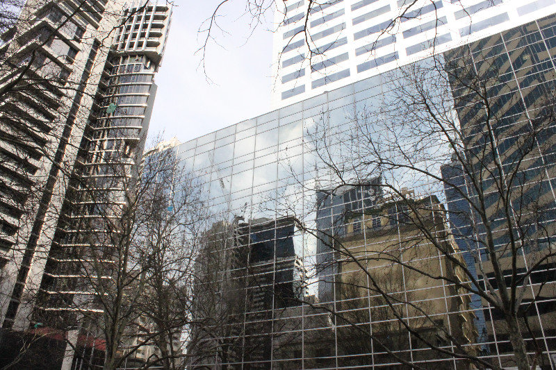 Reflections of hi-rise buildings - Melbourne city