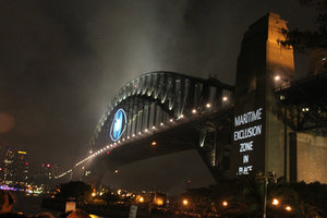 Sydney Harbour Bridge after fireworks finished