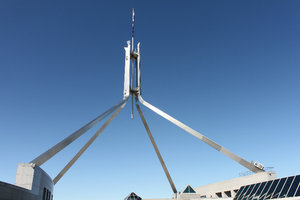 Steel frame on the top of Parliament House