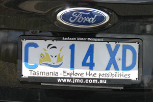 A car plate in Tasmania