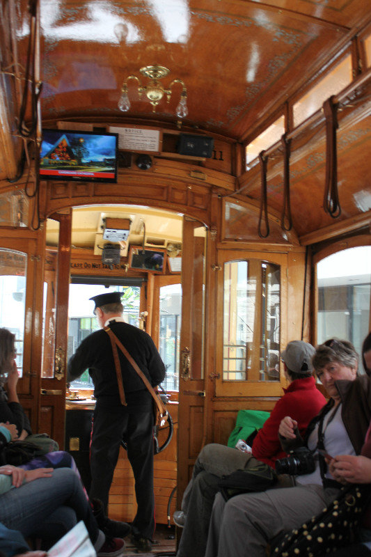 Inside a tourist tram