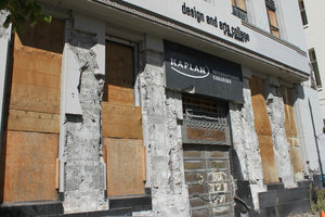 A damaged building after the earthquake
