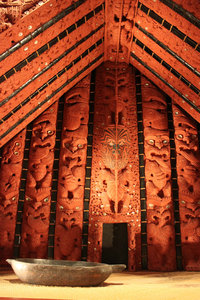 Maori storage house at a museum in Aukland