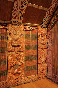 Maori meeting house at a museum in Aukland