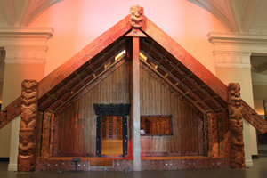 Maori meeting house at a museum in Aukland