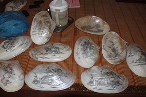 Carving pictures on shells
