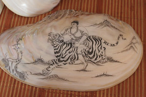 Carving on a shell