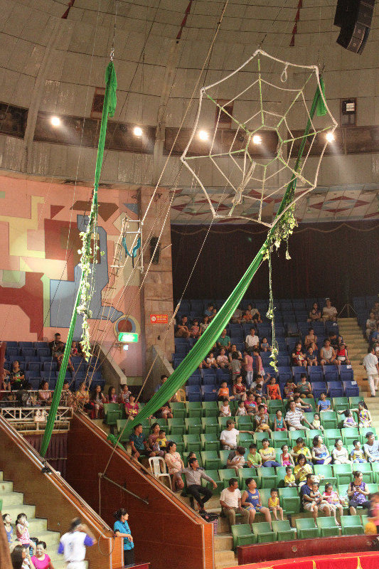 Inside the circus before the show started