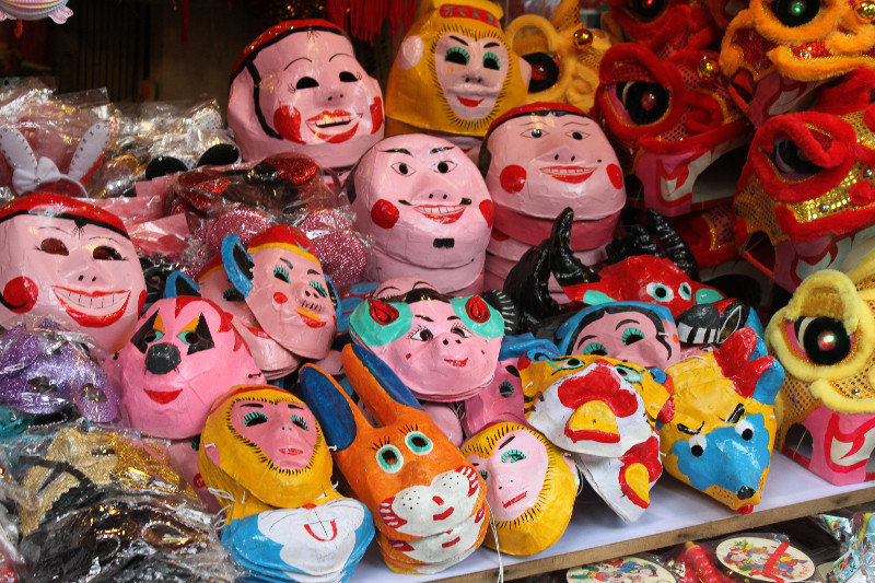 Various masks made of paper