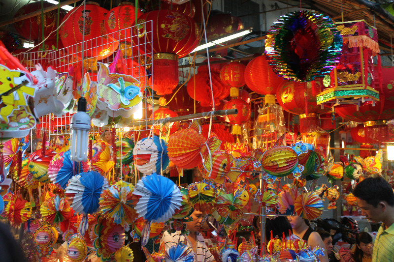Colorful lanterns at the market