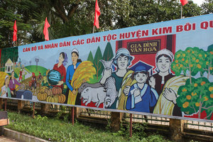 Propaganda poster in Kim Bôi town